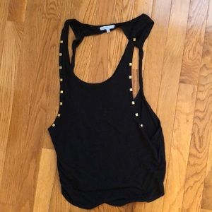 Black tank with gold studs